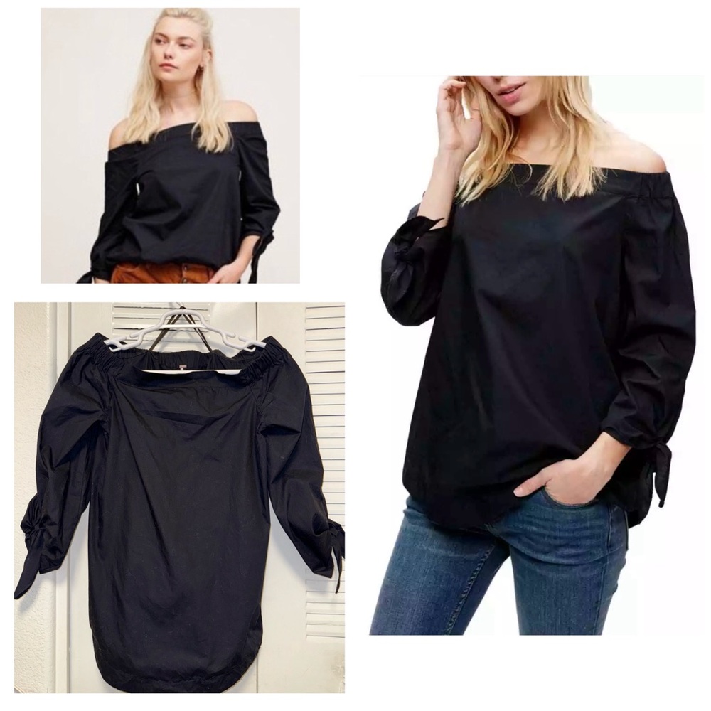 Free‎ People Show Me Some Shoulder Top Black Size Medium